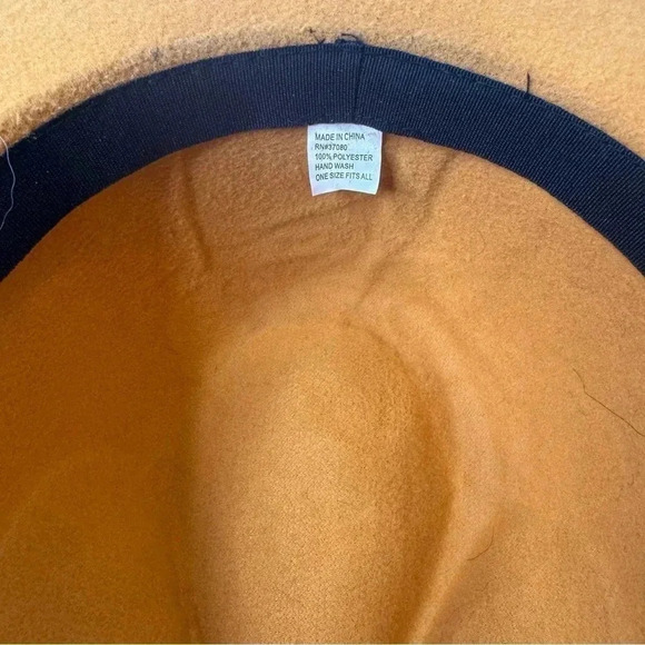 Panama Style Fashion Hat Mustard - Picture 4 of 5